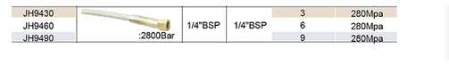 Фото товара "JH9490 Гидравлический шланг высокого давления 2800 bar, 1/4" BSP(1), 1/4" BSP(2), 9 м"