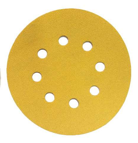 Фото товара "GOLD Шлифовальный бумажный диск, специальный оксид алюминия, 8 отверстий, на липучке, 125 мм, Р120"